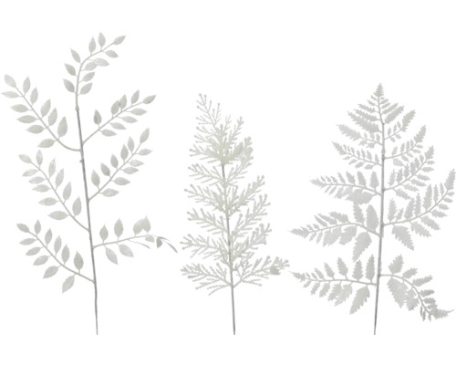 Vianočné dekorácie 10 ks biela Dekoratívne vetvy z plastu