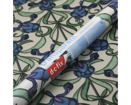 Rolka transparentnej samolepiacej fólie s kvetinovým vzorom