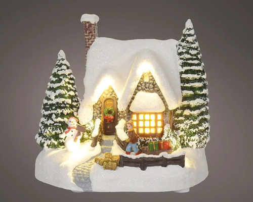 LED scenéria polyresin Christmas villages 14 x 17 x 15,5 cm