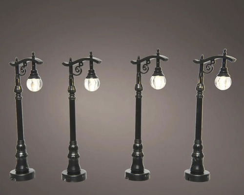 Štyri čierne miniatúrne lampy
