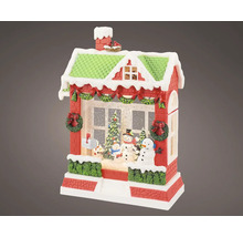 Dekoratívna snehová guľa s motívom domu, Santa Clausa a vianočného stromčeka