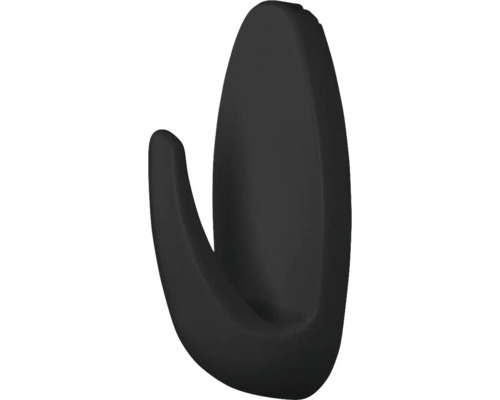 Čierny lepiaci háčik na montáž na stenu