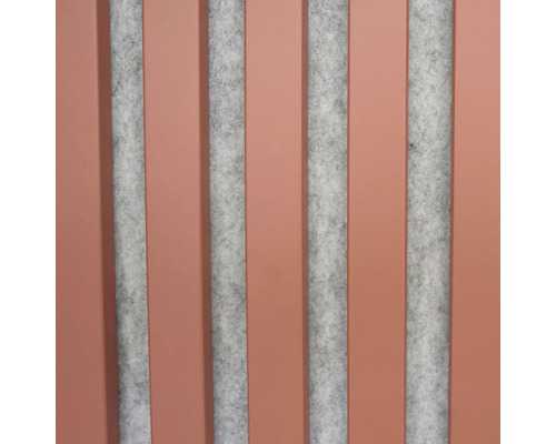 Akustický panel MDF červený, sivý filc 20 x 420 x 2600 mm Dekoratívne stenové panely z plsti