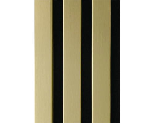 Akustický panel MDF zlatý, čierny filc 19 x 132 x 2650 mm Dekoratívna doska s prúžkovaným vzorom