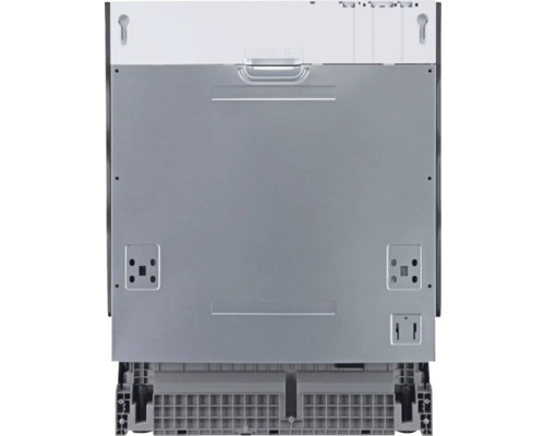 Pohľad zozadu na umývačku riadu s montážnymi prvkami