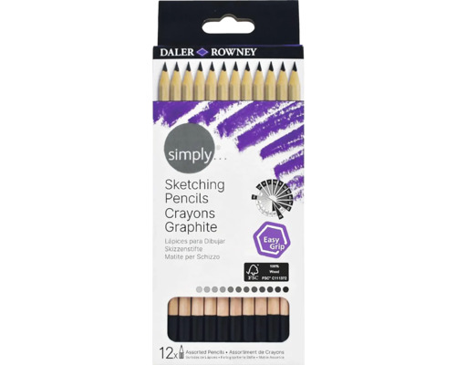 Daler Rowney Simply skicovacie ceruzky, balenie 12 kusov