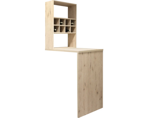 Bar s dreveným regálom na víno