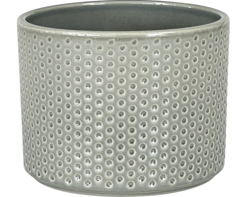 Obal na kvetináč keramický Dickob Pillar Spot Ø 21,3 x 18,5 cm lesklý sivo-zelený Keramický kvetináč valcového tvaru s dierovaným vzorom