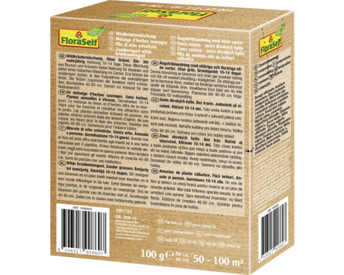 FloraSelf Zmes divokých bylín pre približne 50 až 100 metrov štvorcových