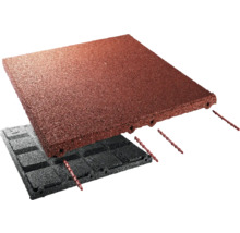 Štvorcová doska z gumového granulátu na ochranu proti pádu so spojovacími kolíkmi