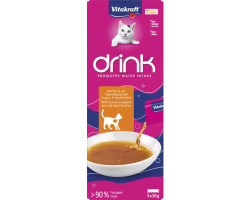 Vitakraft Logo mačací nápoj na podporu príjmu vody, balenie s piatimi porciami