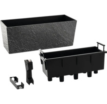 Kvetináč s vložkou a príslušenstvom pre balkónové zábradlie