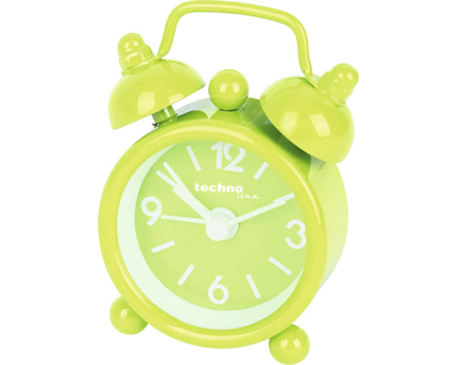 Zelený budík so zvončekmi