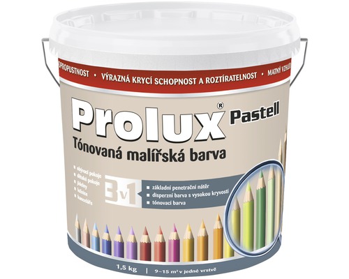Farba na stenu Prolux Pastell 0238 béžová muškátová, 1,5 kg Vedro tónovanej farby Prolux Pastell
