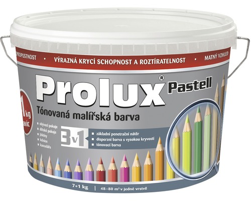 Farba na stenu Prolux Pastell 0167 sivá betónová, 7 kg + 1 kg Vedro s disperznou farbou do interiérov