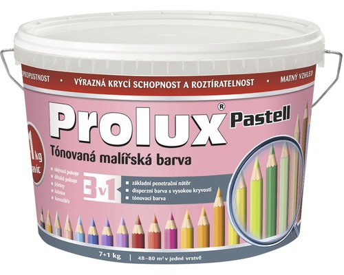 Farba na stenu Prolux Pastell 0837 ružová, 7 kg + 1 kg Vedro interiérovej farby Prolux Pastell