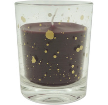 Dekoratívna sviečka v skle so zlatými akcentmi