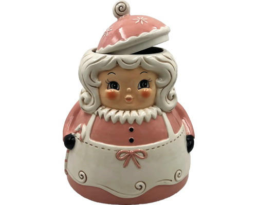 Dóza na sušienky v tvare pani Clausovej s odnímateľným vekom