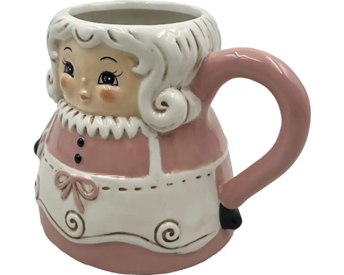 Keramický hrnček s ženskou postavou a rúčkou