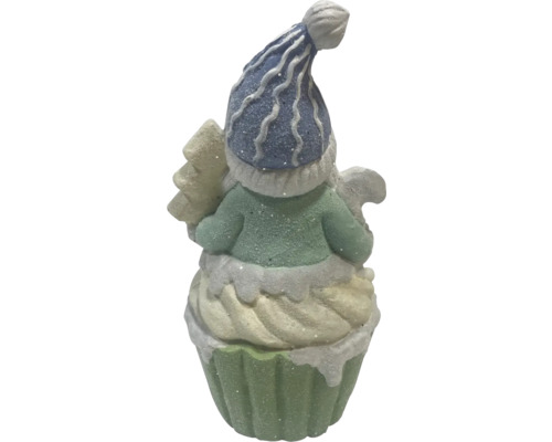 Dekoratívna figúrka trpaslíka na muffine so stromom