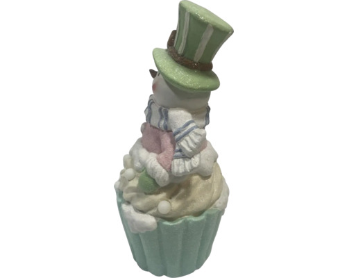 Figúrka snehuliaka na základe cupcaku s cylindrom