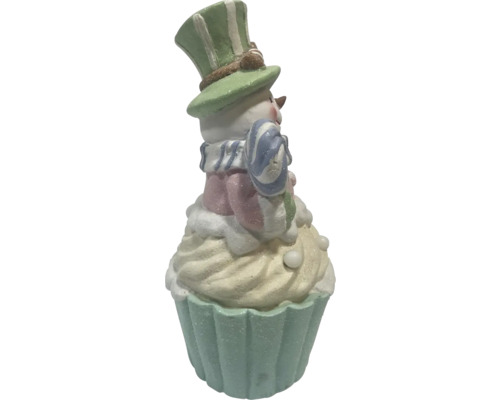 Figúrka snehuliaka na koláčiku na vianočnú dekoráciu