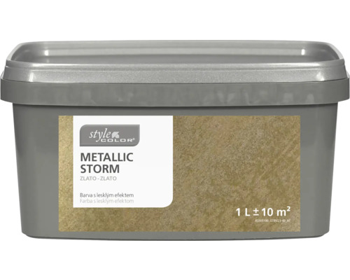 StyleColor farba na stenu Metallic Storm 1 l zlato Vedro metalickej efektovej farby, 1 liter, výdatnosť približne 10 metrov štvorcových