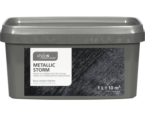 StyleColor farba na stenu Metallic Storm 1 l čierny so striebornými trblietkami