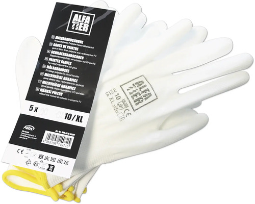 Päť maliarskych rukavíc veľkosti 10 alebo XL