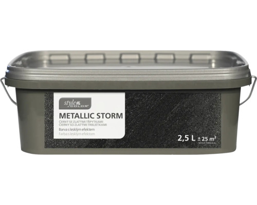 StyleColor farba na stenu Metallic Storm 2,5 l čierny so zlatými trblietkami