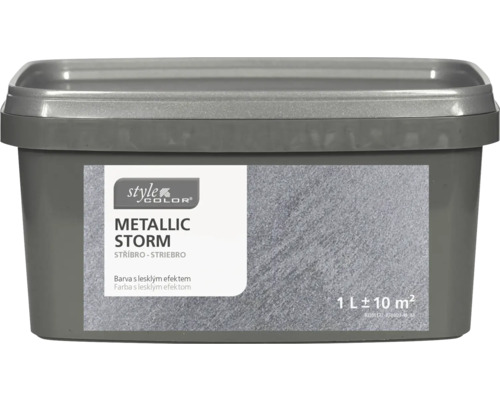 Farba na stenu StyleColor Metallic Storm 1 l striebro Metalická farba Metallic Storm v plechovke