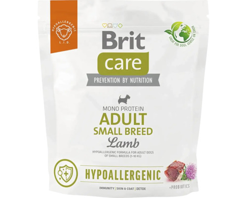 Granule pre dospelých psov malých plemien Brit Care Hypoallergenic Adult Small Breed Lamb jahňacie 1 kg