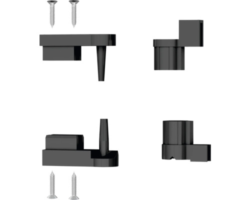 Náhradný záves Basano pre BWFW 1dielny a 2dielny čierny Sada klzákov na nábytok so skrutkami