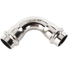 Lisované koleno z nehrdzavejúcej ocele s rozmermi 18x18-304