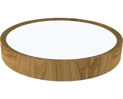 Guľaté LED stropné svietidlo s dreveným rámom