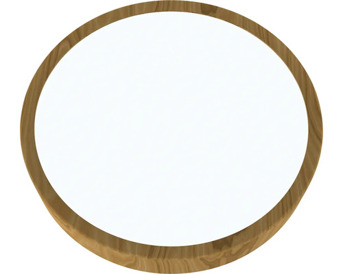 Okrúhle stropné svietidlo s dreveným rámom