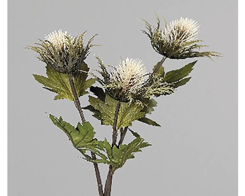 Bodliak 68 cm krémový Umelý bodliak s kvetmi a listami