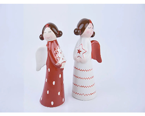 Dva dekoratívni vianoční anjeli z keramiky