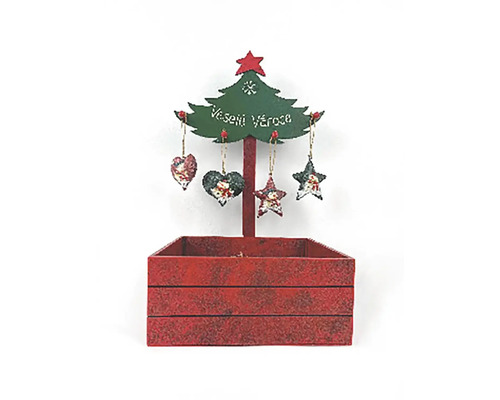 Dekoratívny stojan na vianočný stromček s ozdobami