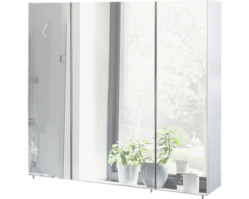 Zrkadlová skrinka Möbelpartner Basic 80 x 16 x 70 cm biela vysoko lesklá