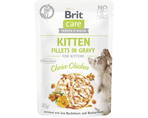 Kapsička pre mačiatka Brit Care Cat Fillets in Gravy for kittens Chicken 85 g