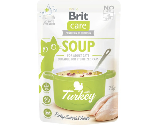 Doplnkové krmivo pre dospelé mačky Brit Care Cat Soup with Duck polievka s morkou 75 g