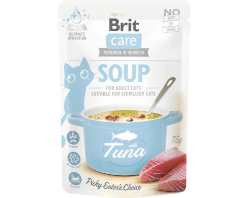 Doplnkové krmivo pre dospelé mačky Brit Care Cat Soup with Duck polievka s tuniakom 75 g