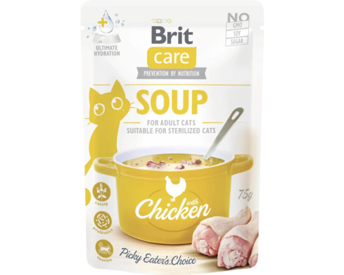 Doplnkové krmivo pre dospelé mačky Brit Care Cat Soup with Duck polievka s kuracím 75 g