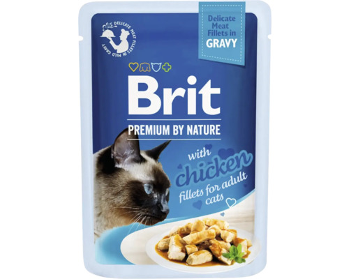 Kapsička pre mačky Brit Premium by Natural Delicate Chicken Fillets in Gravy for adult cats 85 g