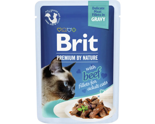 Kapsička pre mačky Brit Premium by Nature Delicate Beef Filety pre adult cats 85 g