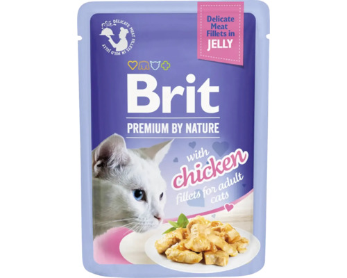 Kapsička pre mačky Brit Premium by Nature Delicate Chicken Fillets in Jelly for adult cats 85 g