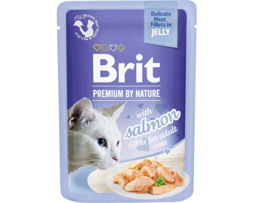 Kapsička pre mačky Brit Premium by Nature Delicate Salmon Fillety in Jelly for adult cats 85 g