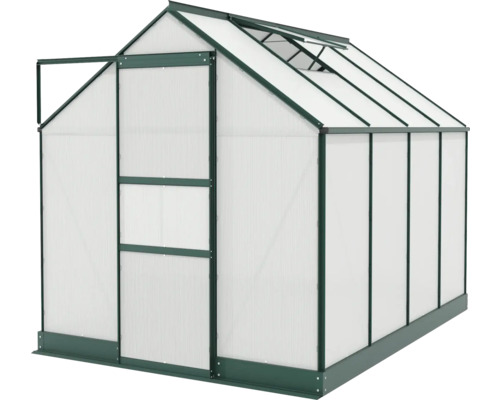 Skleník s otvorenými dverami a strešným oknom