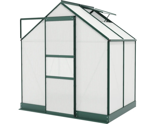 Skleník s dverami a oknom